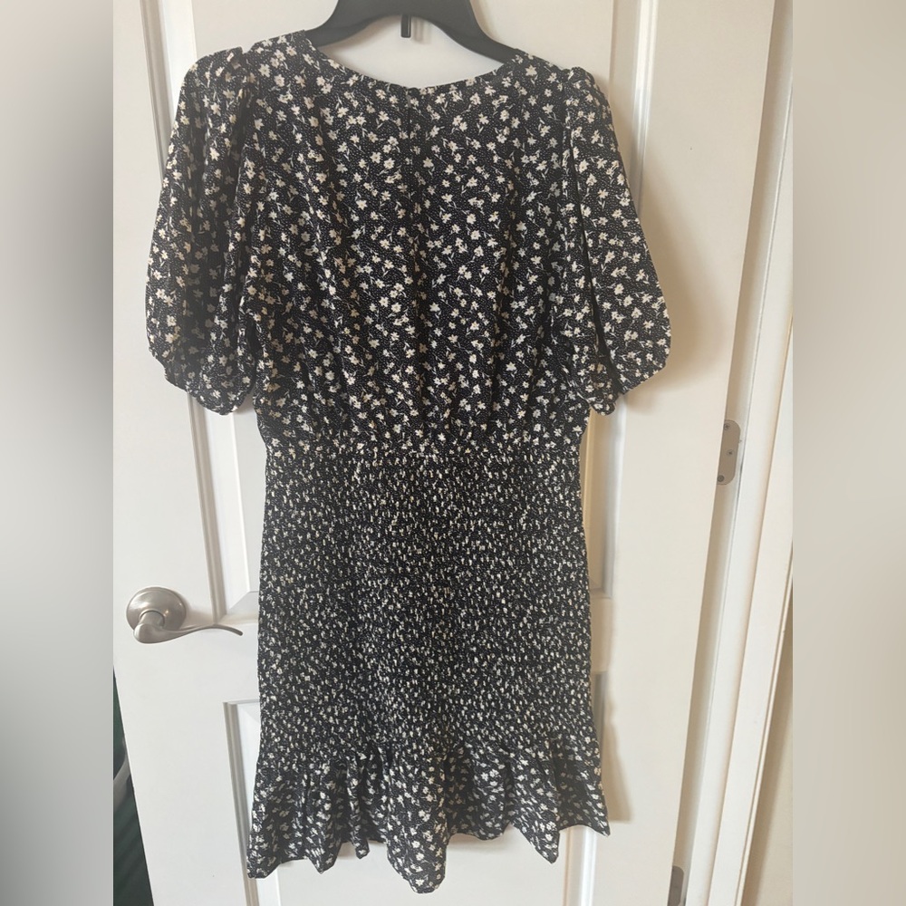 Floral Black and White Dress